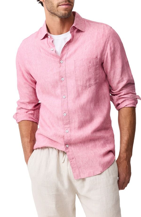ロッドアンドグン メンズ トップス シャツ リネン Rodd Gunn Coromandel ButtonUp Linen Shirt Orchid