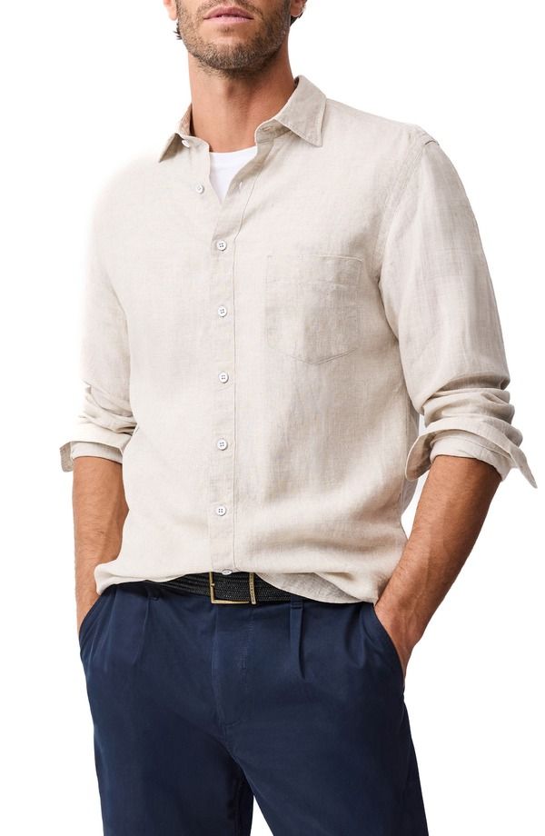 ロッドアンドグン メンズ トップス シャツ リネン Rodd Gunn Coromandel ButtonUp Linen Shirt Oatmeal オートミール