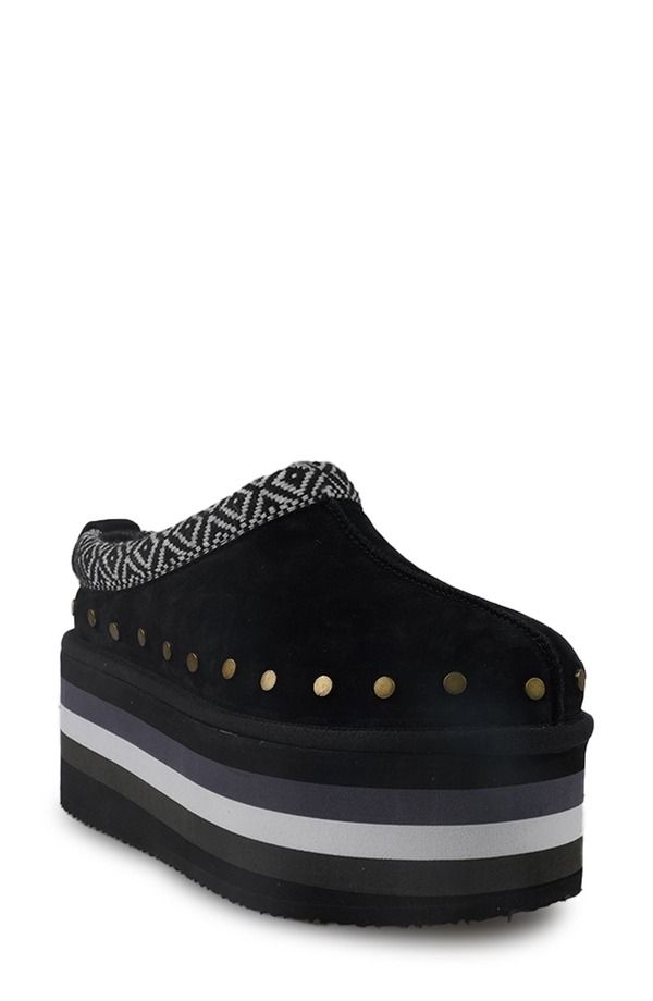 ジジ レディース シューズ サンダル プラットフォーム ZIGI Brianne Faux Fur Platform Clog Black ブラック