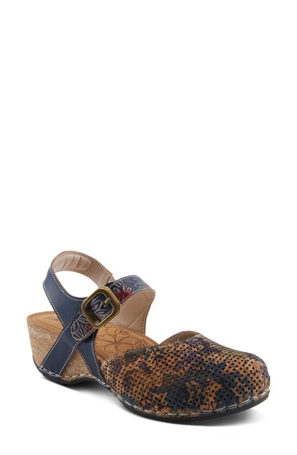 スプリングステップ レディース シューズ サンダル アンクル LArtiste by Spring Step Koraline Ankle Strap Clog Navy Multi ネイビー
