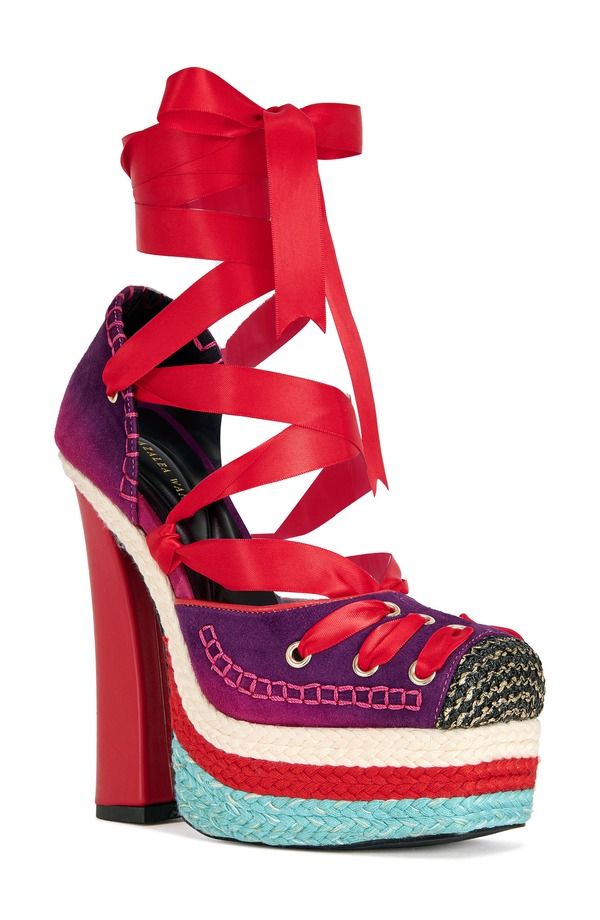 アザレア ワン レディース シューズ ヒール プラットフォーム サンダル アンクル AZALEA WANG Fonteyn Ankle Wraplatform Sandal Red Multi レッド