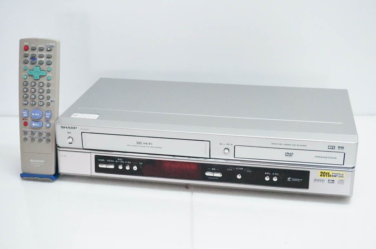 【中古】SHARPシャープ VTR一体型DVDビデオプレーヤー DVDプレーヤー一体型VHSビデオデッキ DV-NC750