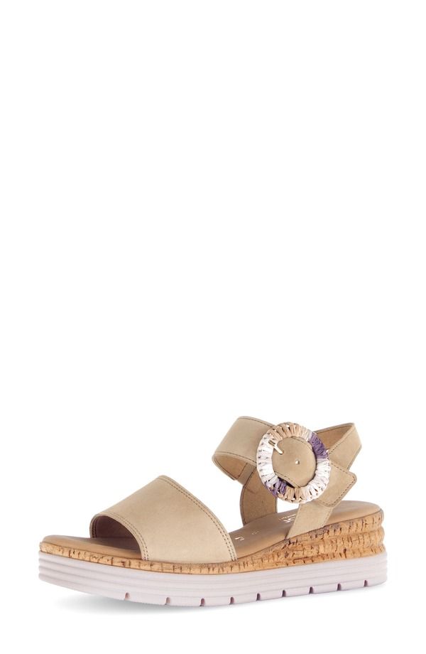 ガボール レディース シューズ サンダル アンクル Gabor Ankle Strap Wedge Sandal Sand サンド