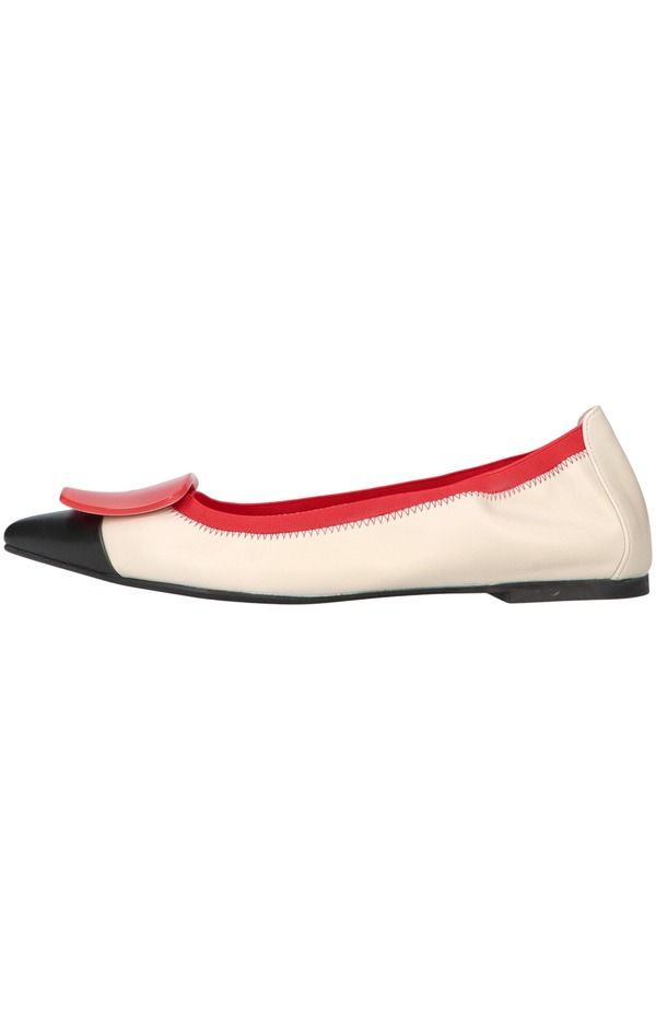プリティ・バレリーナ レディース シューズ パンプス Pretty Ballerinas Pointed Toe Brooch Ballet Flat Ivory アイボリー