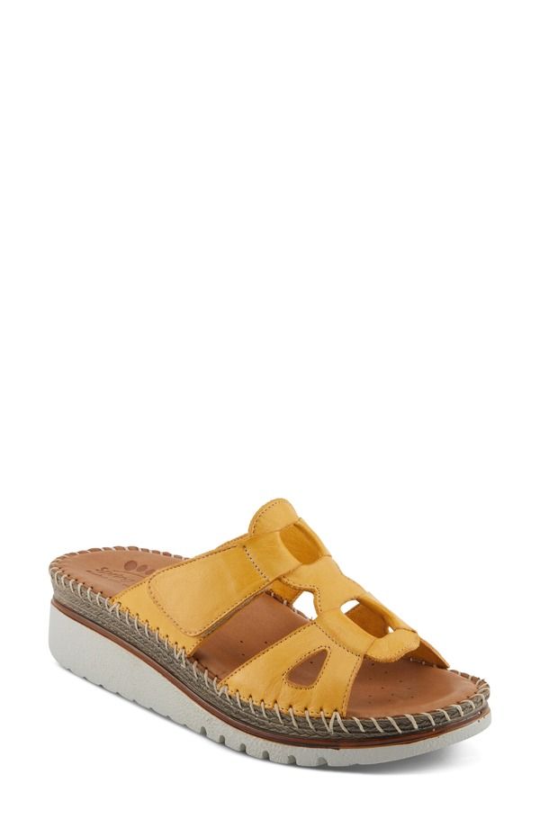 スプリングステップ レディース シューズ ヒール サンダル Spring Step Migula Slingback Wedge Sandal Yellow イエロー