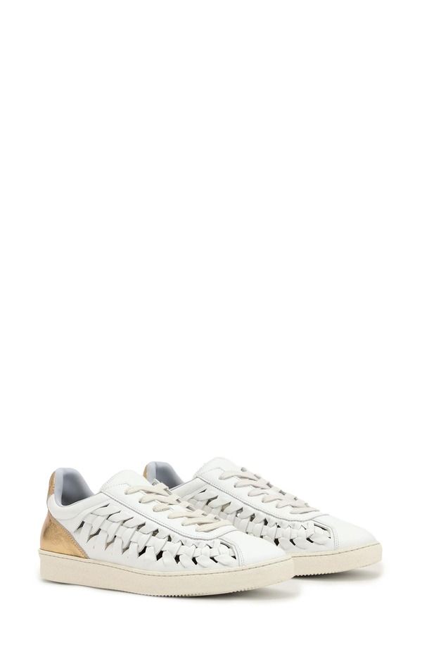 オールセインツ レディース シューズ スニーカー AllSaints Velma Woven Sneaker Chalk White Gold ホワイト