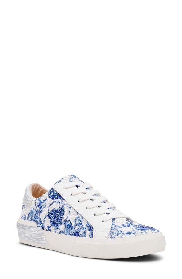 ベッツィジョンソン レディース シューズ スニーカー Betsey Johnson Damon Sneaker White Blue Floral ホワイト
