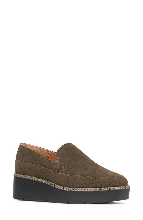 ドナルドプリネール レディース シューズ スリッポン・ローファー プラットフォーム Donald Pliner Wallis Platform Wedge Loafer Military Green グリーン の商品写真