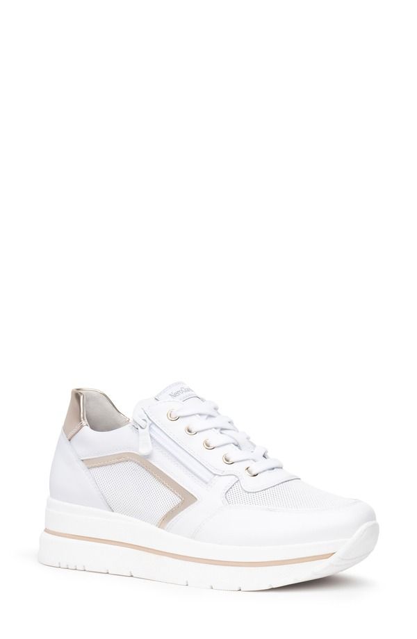 ネーロ ジャルディーニ レディース シューズ スニーカー NeroGiardini Hidden Wedge Sneaker White Gold ホワイト