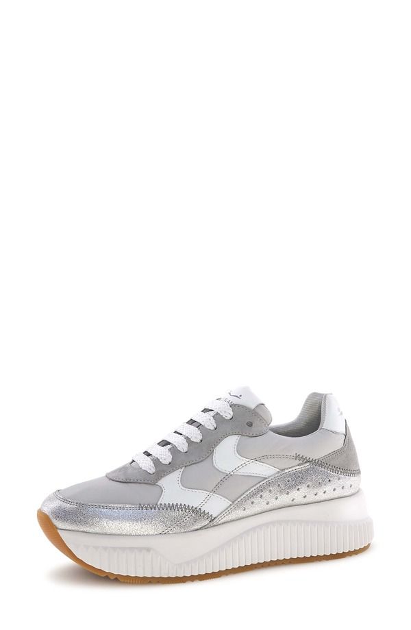 ボイルブランシェ レディース シューズ スニーカー トール Voile Blanche Lana Fresh Metallic Sneaker Silver Grey グレー