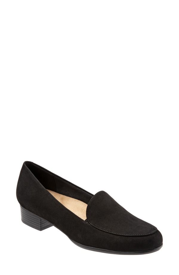 トロッターズ レディース シューズ スリッポン・ローファー Trotters Monarch Loafer Black Suede ブラック