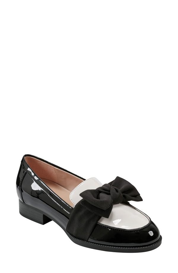 バンドリーノ レディース シューズ スリッポン・ローファー Bandolino Bow Loafer Black White ホワイト