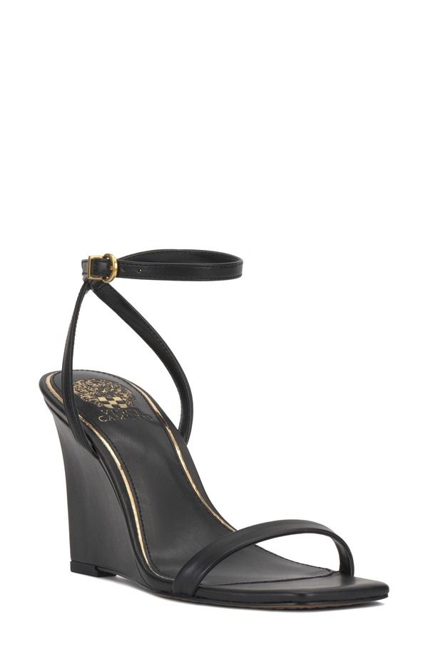 ヴィンスカムート レディース シューズ サンダル アンクル Vince Camuto Ambee Ankle Strap Wedge Sandal Black ブラック