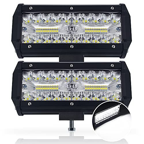 【HIKARI独占販売】LED作業灯 デッキライト ワークライト 120W 40枚チップ 投光器 8V-60V対応 27000LM 看板灯 自動車 船舶 集魚灯 前照灯 バックライト 集光&投光両立 防水 トラック用 2個セット「A-TW-L f04ced14