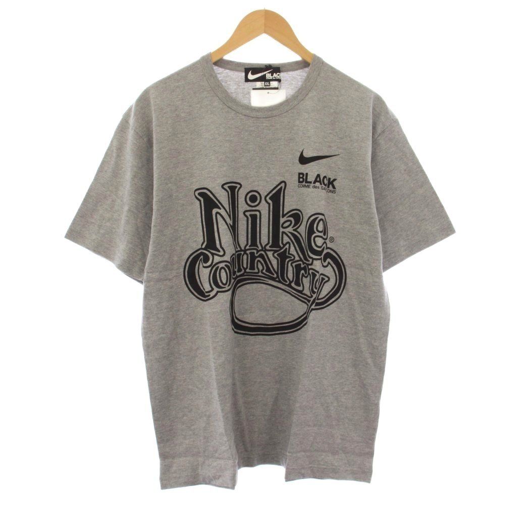 コムデギャルソンブラック COMME des GARCONS BLACK ナイキ NIKE タグ付き Country TEE カントリーTシャツ カットソー 半袖 XXL グレー 1E-T103 /KH