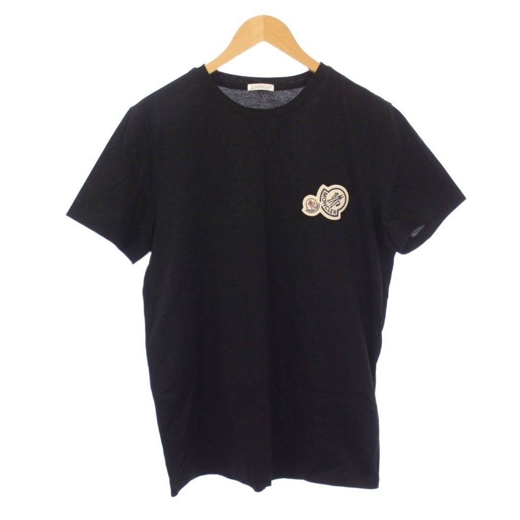 モンクレール MONCLER Tシャツ カットソー 半袖 クルーネック ワッペン M 黒 8C00058 8390Y /BM