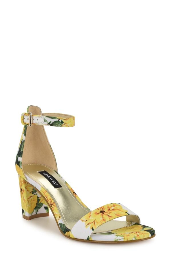ナインウェスト レディース シューズ サンダル アンクル Nine West Pruce Ankle Strap Sandal Yellow Floral イエロー