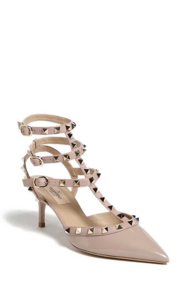 ヴァレンティノ レディース シューズ パンプス Valentino Garavani Rockstud Strappy Pointed Toe Pump45 PoudrePoudre