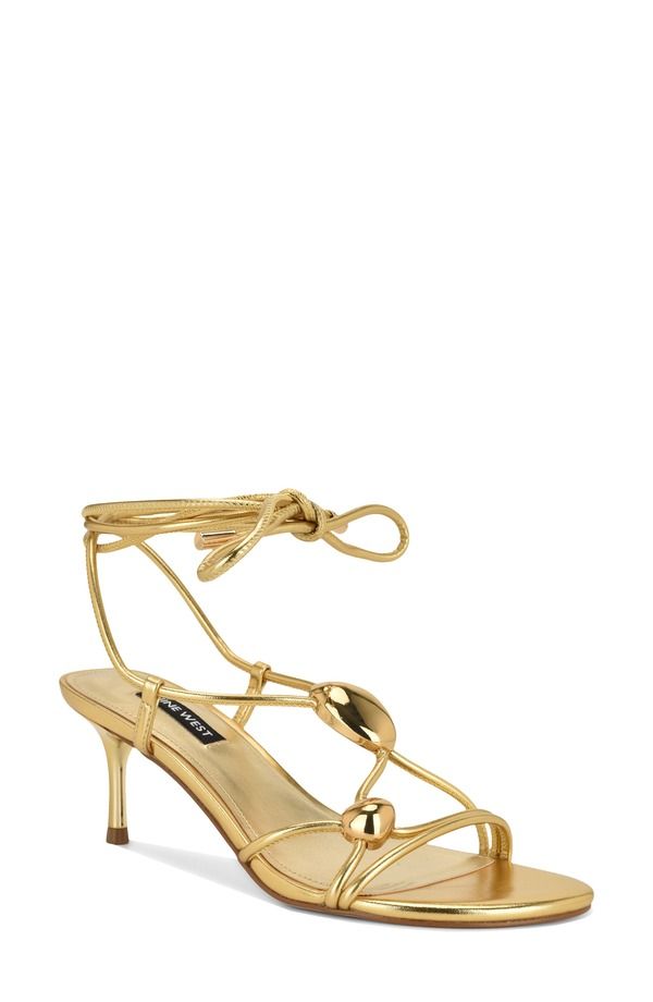 ナインウェスト レディース シューズ ヒール サンダル アンクル Nine West Greskankle Wrap Sandal Gold ゴールド