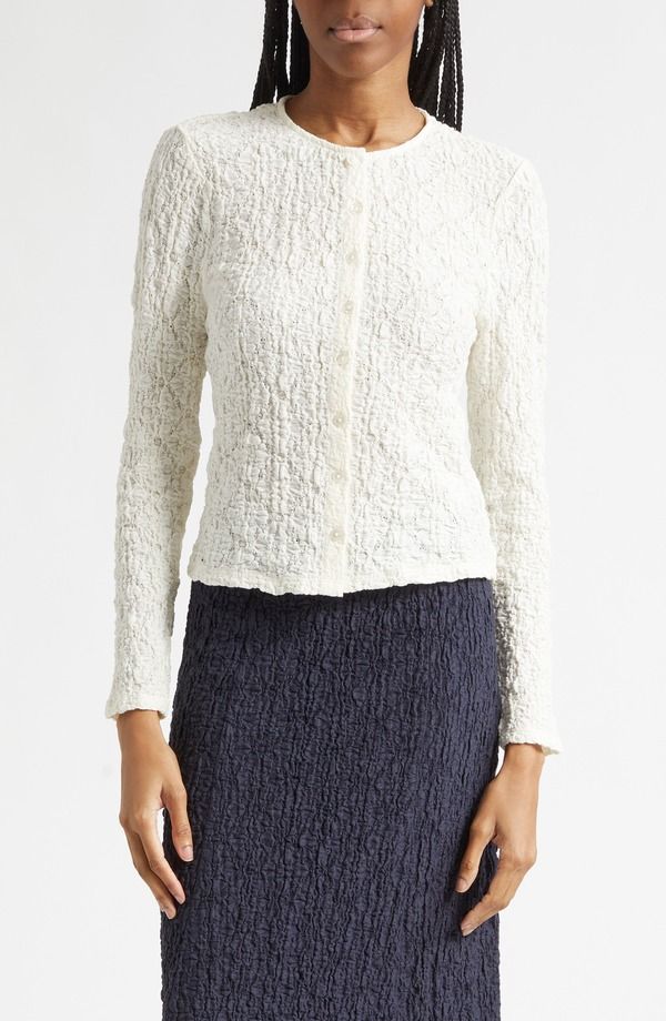 ヴェロニカ ベアード レディース アウター パーカー・スウェット コットン カーディガン レース Veronica Beard Gillingham Cotton Blend Stretch Lace Cardigan Dove
