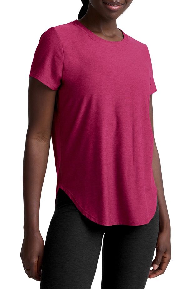 ビヨンドヨガ レディース トップス Tシャツ ダウン Beyond Yoga On the Down Low TShirt Sangria Heather ヘザー