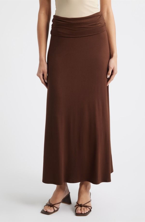 ラブアペラ レディース ボトムスカート マキシ Loveappella Roll Top Maxi Skirt Brown ブラウン