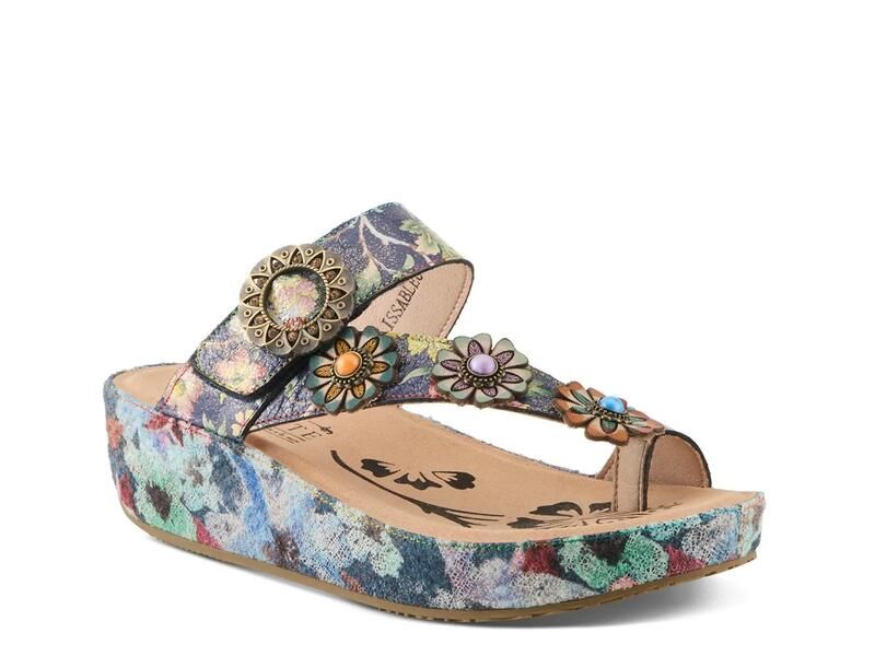 ラリティステ レディース シューズ サンダル LArtisteLissableu Wedge Sandal BlueMulticolor Floral Print ブルー