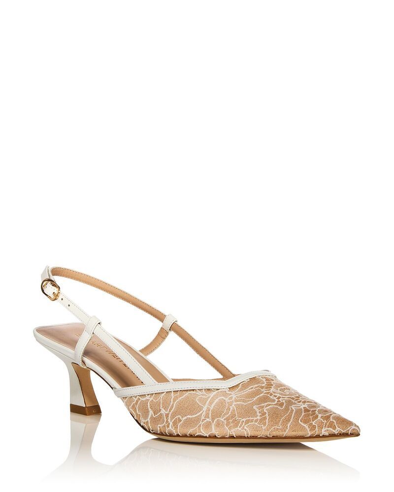 スチュアート ワイツマン レディース シューズ パンプス レース Stuart Weitzman Womens Vinnie 50 Slingback Lace Pumps BlancoBeigeBlanco ベージュ
