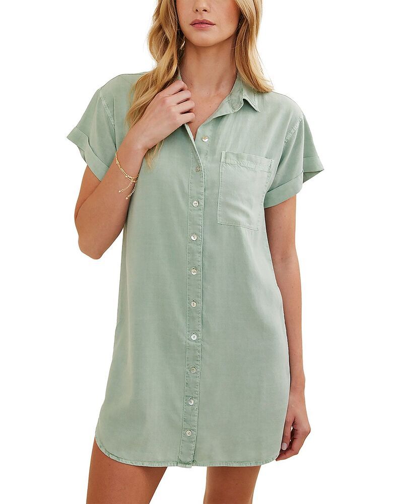 ベラダール レディース トップス シャツ Bella Dahl Roll Sleeve Pocket Shirt Dress Oasis Green グリーン