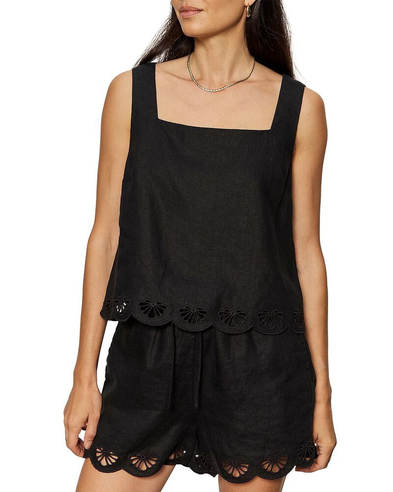 サンクチュアリー レディース トップス シャツ リネン Sanctuary Almosthere Linen Top Black ブラック