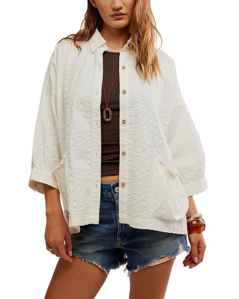 フリーピープル レディース トップス シャツ Free People Just Like Me Seersucker Shirt Coconut Milk