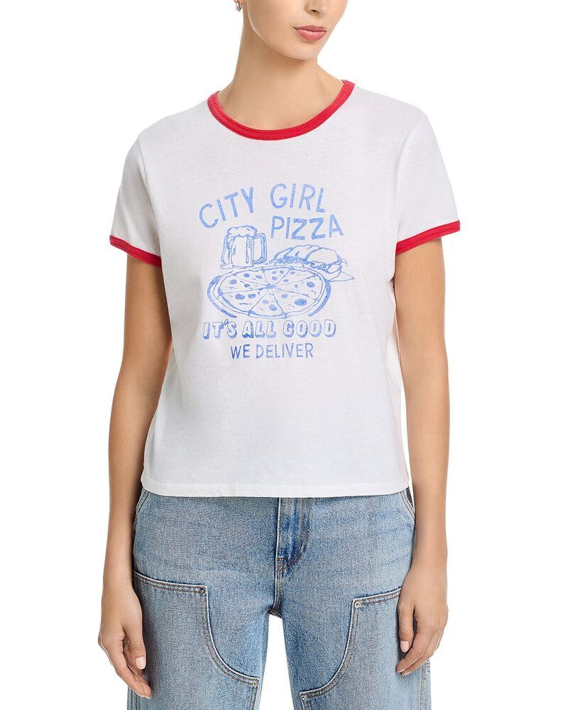 マザー レディース トップス Tシャツ MOTHER The Lil Goodie Ringerunner Tee City Girl