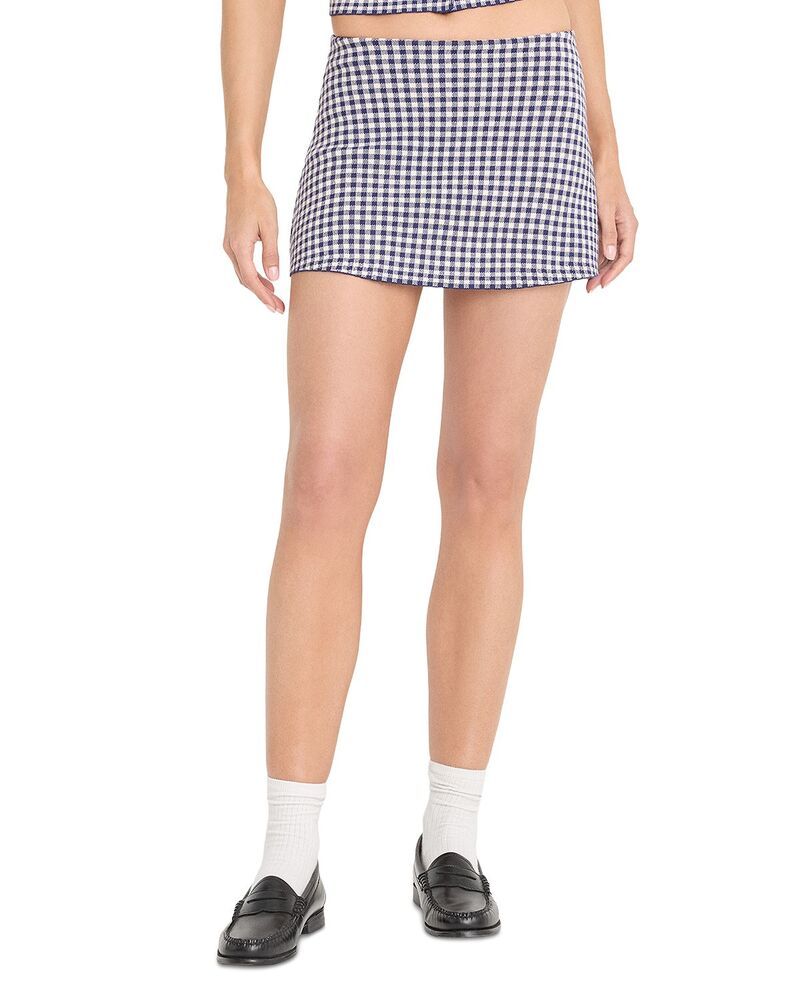 グッドアメリカン レディース ボトムスカート Good American The Keepsake Skort Navy Gingham ネイビー