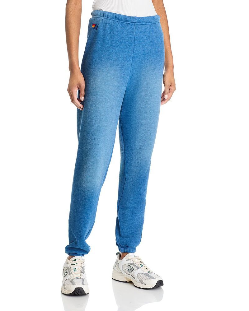 アヴィエイターネイション レディース ボトムス カジュアルパンツ スウェットパンツ Aviator Nation Rainbow Stripe Sweatpants in Faded Smoke Faded Water スモーク