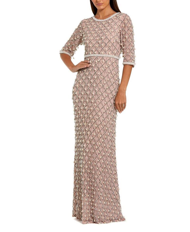 マックダガル レディース トップス ワンピース プチ Mac Duggal Petite Pearl Crystal Embellished Eveningown Light Rose パール 244,900円