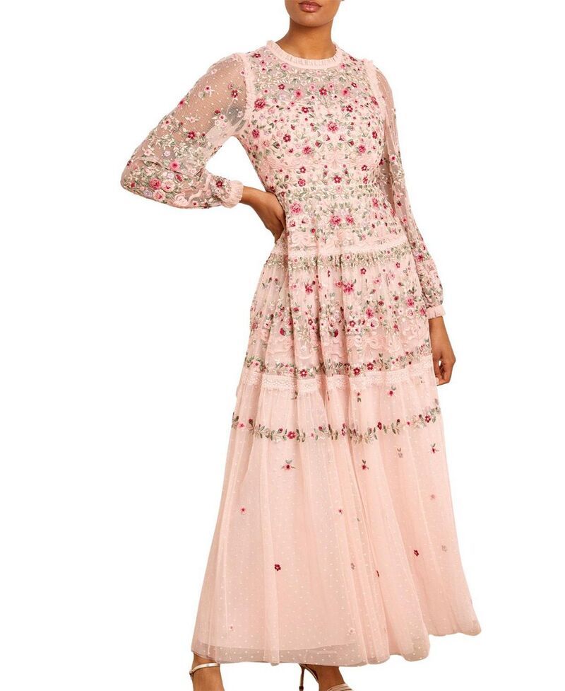 ニードルアンドスレッド レディース トップス ワンピース Needle Thread Ribbon Bouquet Gown Petal Pink ピンク