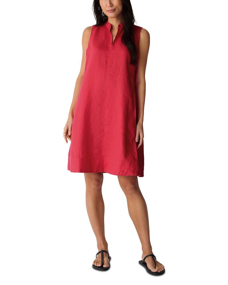 エイリーンフィッシャー レディース トップス ワンピース Vネック リネン Eileen Fisher Split V Neck Linen Dress Garden