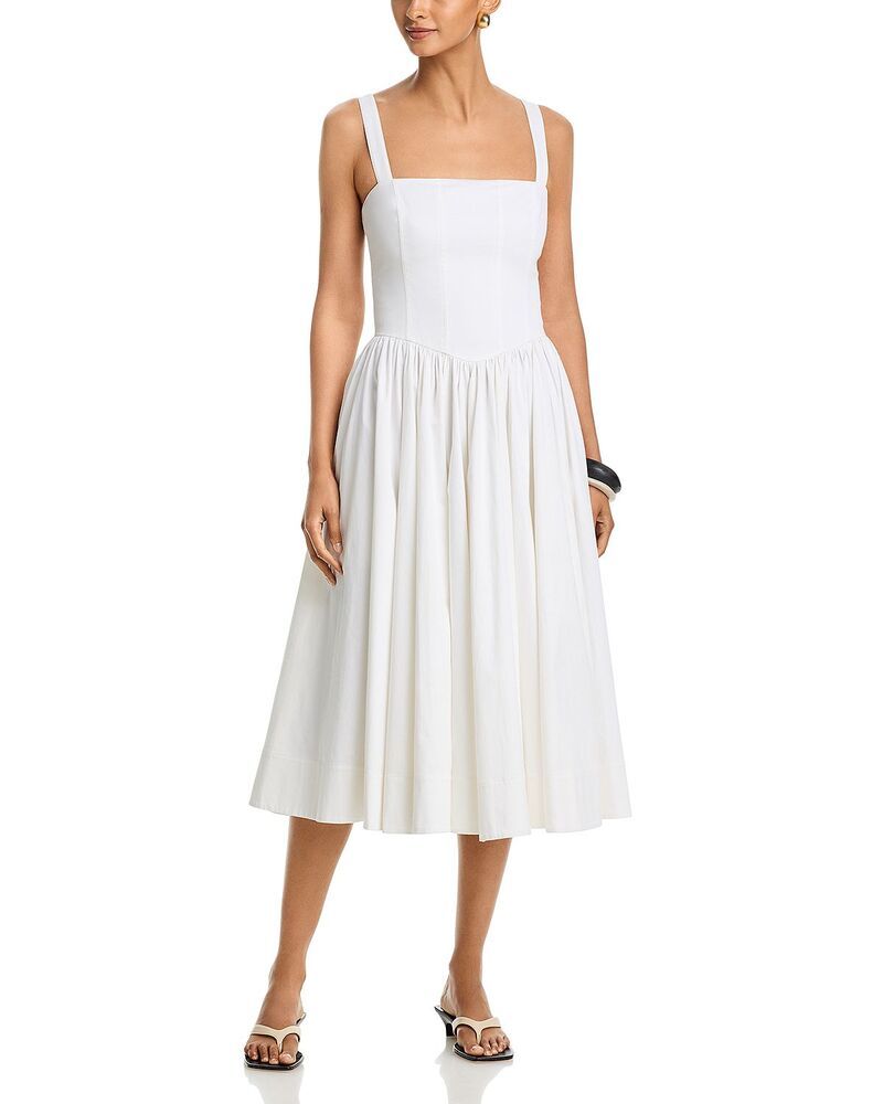 フレンチコネクション レディース トップス ワンピース ミディ Tシャツ FRENCH CONNECTION Sateen Flare Midi Dressummer White ホワイト