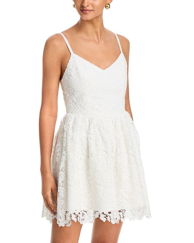 フレンチコネクション レディース トップス ワンピース ミニ レース FRENCH CONNECTION Structured Lace Ballerina Mini Dressummer White ホワイト