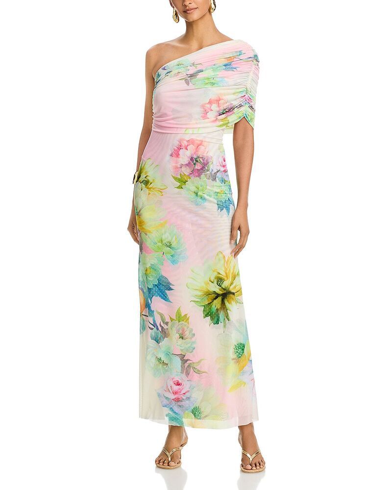 エーエフアールエム レディース トップス ワンピース マキシ AFRMirabel One Shoulder Detail Maxi Dress Growing Roses