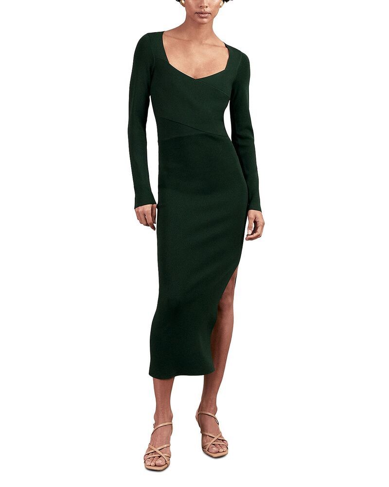 レイス レディース トップス ワンピース ニット REISSophia Knitted Wrap Dress Green グリーン