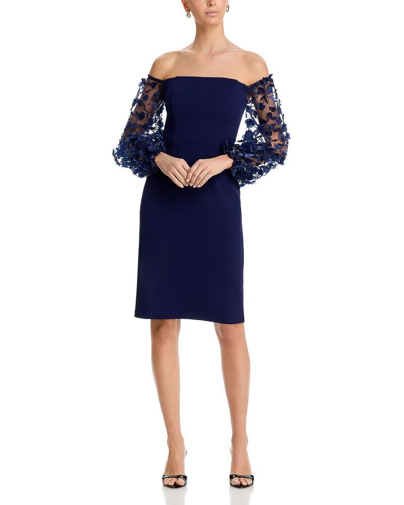 エリザジェイ レディース トップス ワンピース バルーンスリーブ Eliza J Off The Shoulder Balloon Sleeve Cocktail Dress Navy ネイビー 36,920円