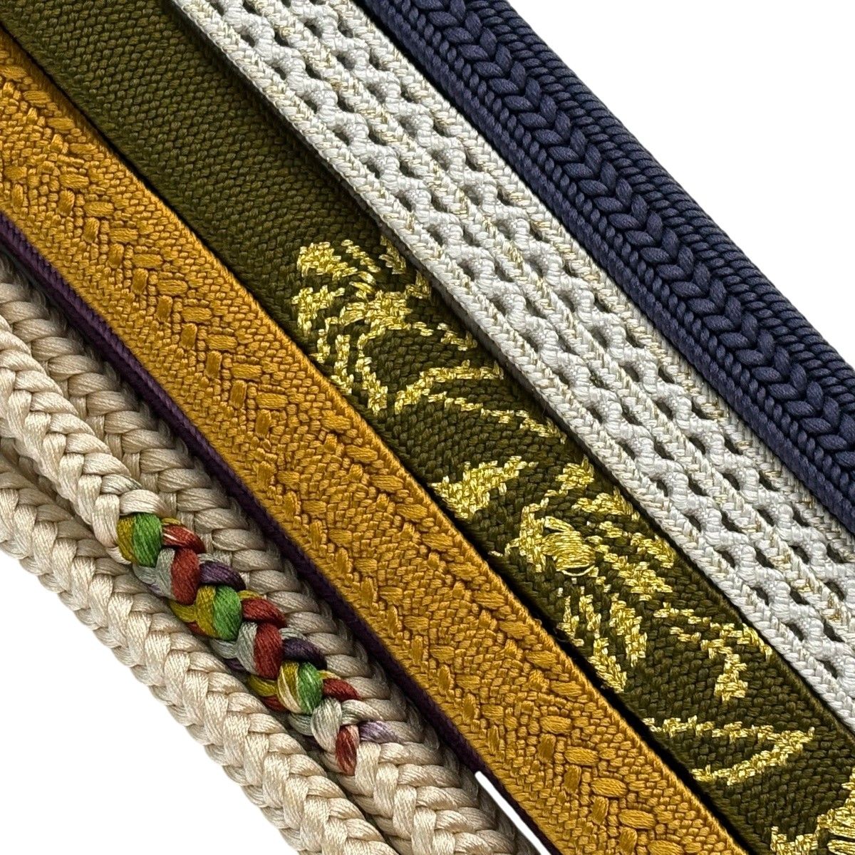 帯締め 優品 帯締め5本セット 紫 正絹 和装小物 【中古】