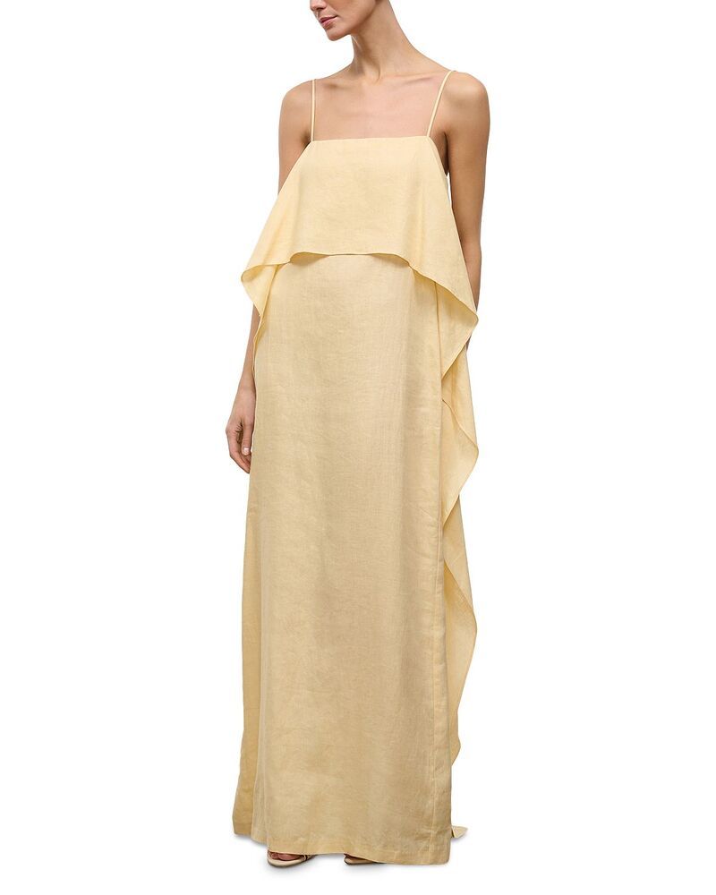 スタウド レディース トップス ワンピース リネン STAUD Valencia Linen Dress Butter 66,440円