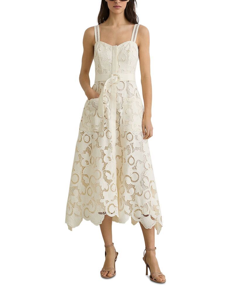 レイス レディース トップス ワンピース REISS Kerina Dress Cream クリーム