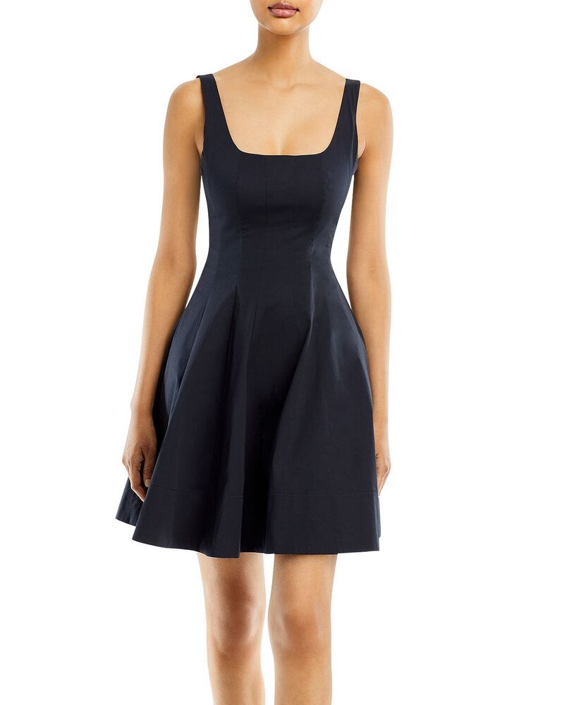 スタウド レディース トップス ワンピース ミニ STAUD Wells Mini Dress Navy ネイビー