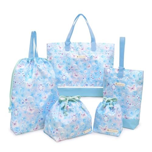 COLORFUL CANDY STYLE 入園入学セット [2026春モデル] 撥水タイプ ムーンライトバタフライ レッスンバッグ シューズケース 体操服袋 お弁当袋 コップ袋 汚れにくい シワ防止 防犯 安全 ノーアイロン 女の子 NM18 35ad2246