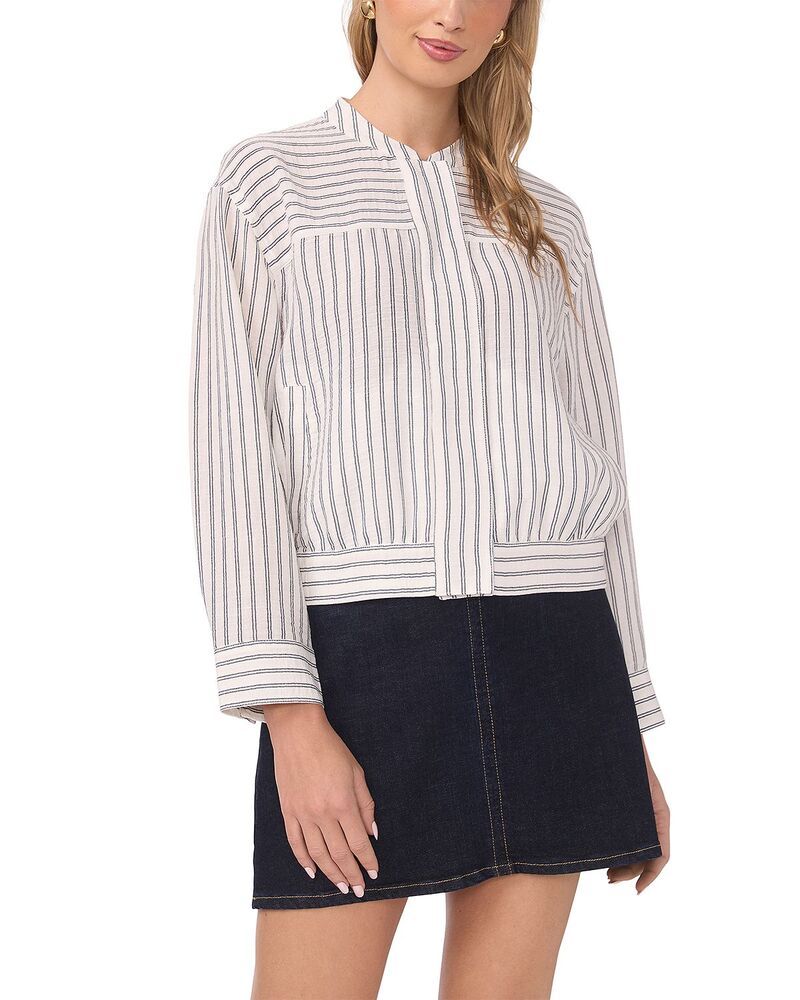 ヴィンスカムート レディース アウター ジャケット・ブルゾン VINCE CAMUTO Snap Front Bomber Jacket Ultra White ホワイト