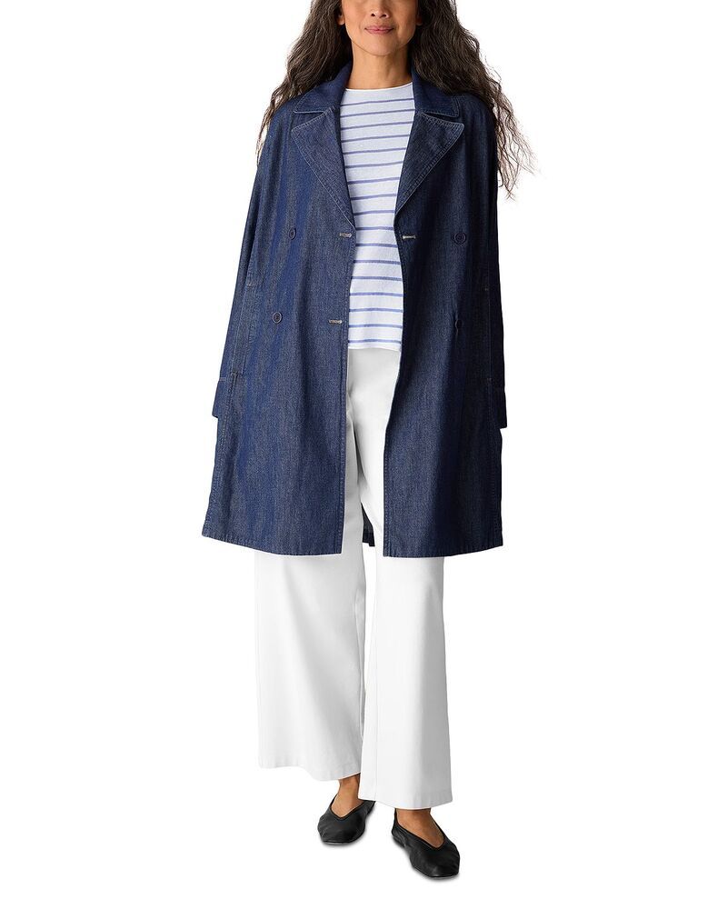 エイリーンフィッシャー レディース アウター コート Eileen Fisher Trench Coat Dark Indigo インディゴ