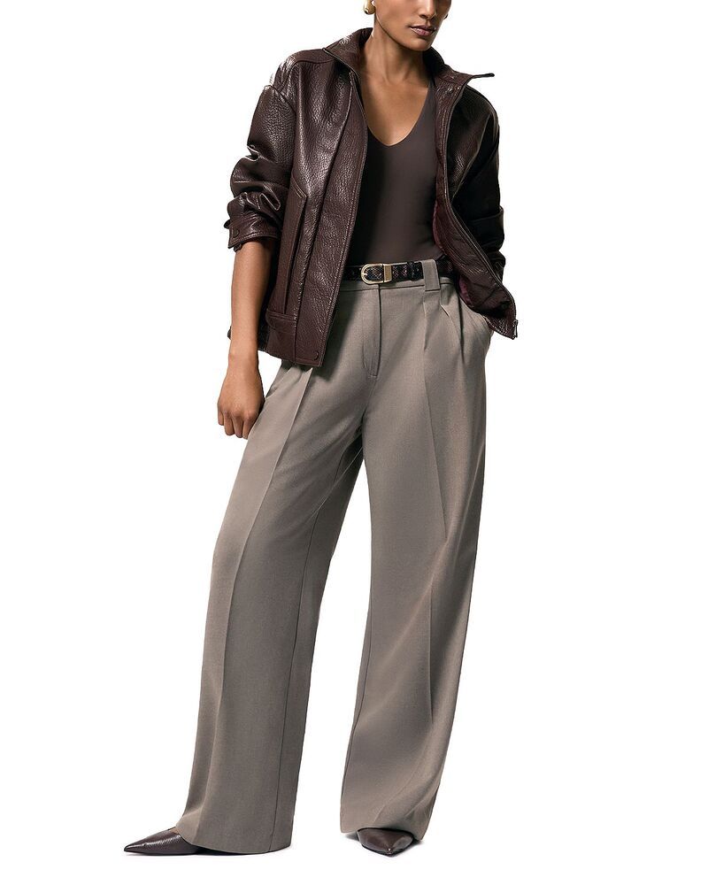 レイス レディース アウター ジャケット・ブルゾン プチ レザー REISS Petites Kiara Leather Jacket Burgundy バーガンディ